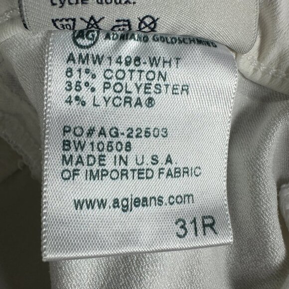AG Adriano Goldschmied Jeans Womens 31 The Middi Mid Rise Leggings White Stretch - Picture 7 of 10